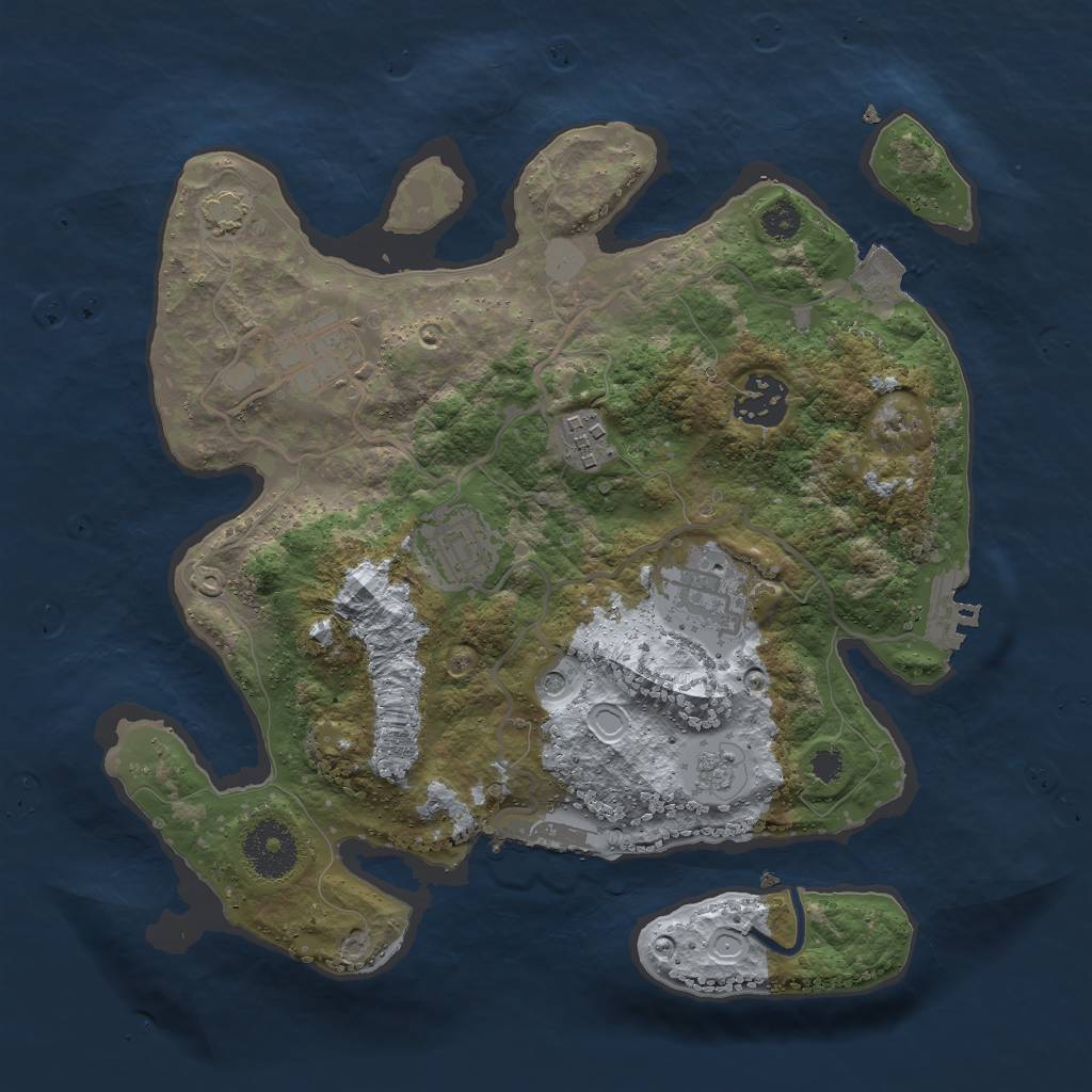 Rust Map: Procedural Map, Size: 3000, Seed: 540024, 13 Monuments