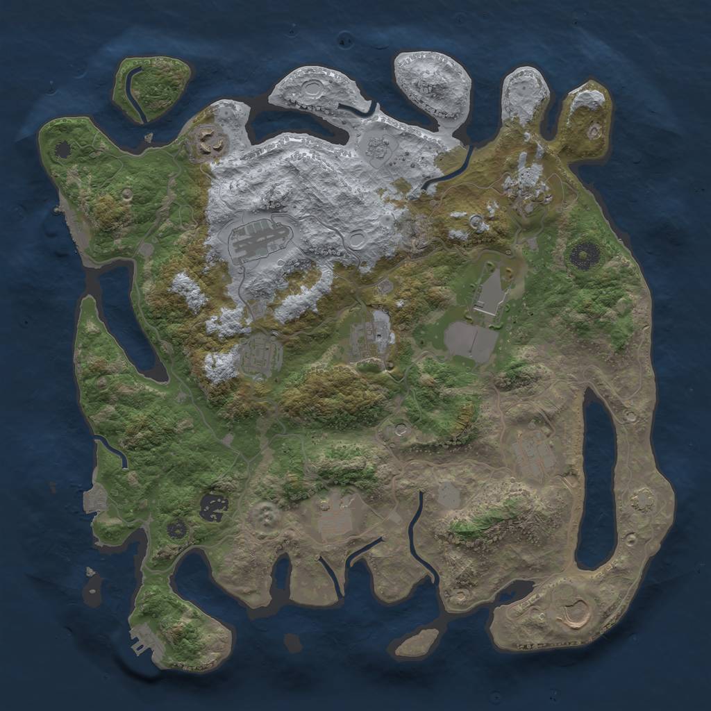 Rust Map: Procedural Map, Size: 3700, Seed: 577308026, 18 Monuments