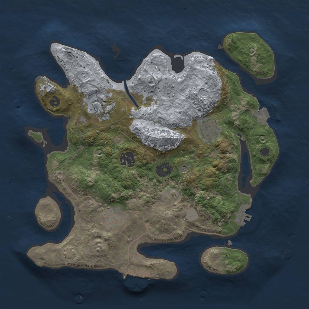 Rust Map: Procedural Map, Size: 3000, Seed: 12005, 12 Monuments