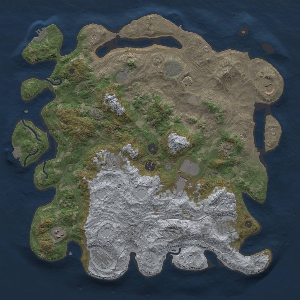 Rust Map: Procedural Map, Size: 4250, Seed: 1834345374, 19 Monuments