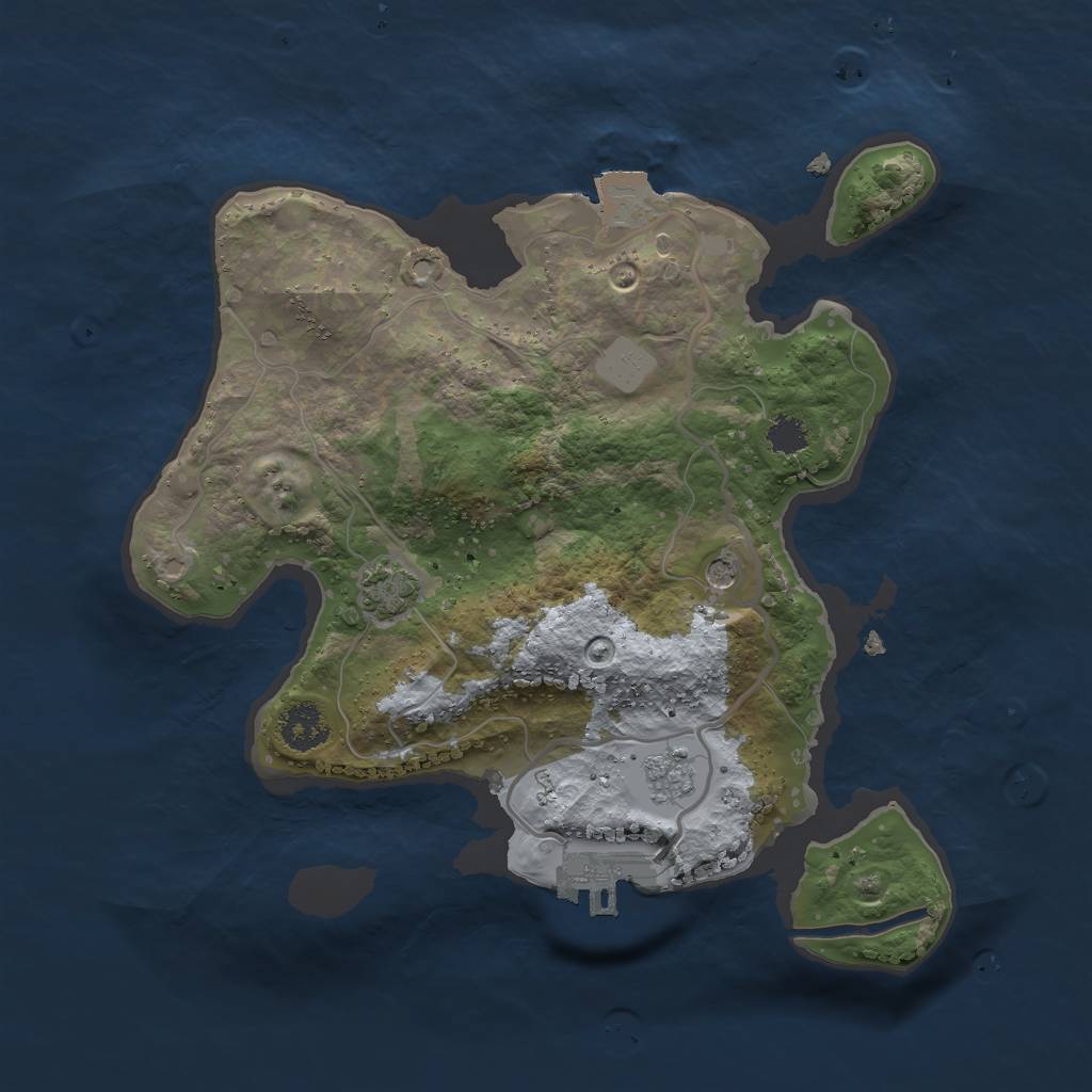 Rust Map: Procedural Map, Size: 2400, Seed: 1211602022, 7 Monuments
