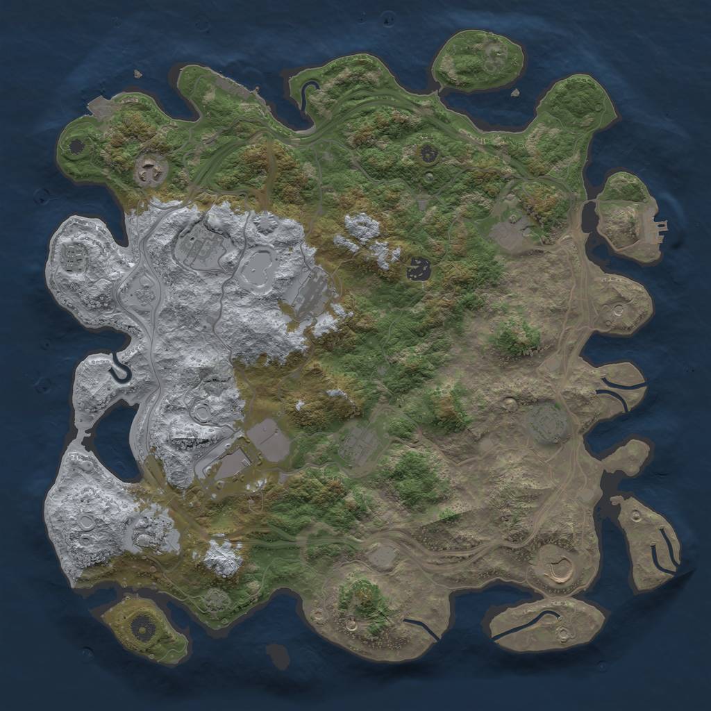 Rust Map: Procedural Map, Size: 4250, Seed: 563564783, 19 Monuments
