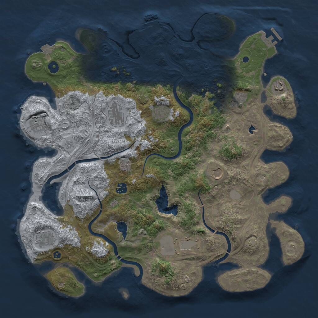 Rust Map: Procedural Map, Size: 4250, Seed: 563564783, 16 Monuments