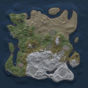 Thumbnail Rust Map: Procedural Map, Size: 3500, Seed: 990269, 17 Monuments