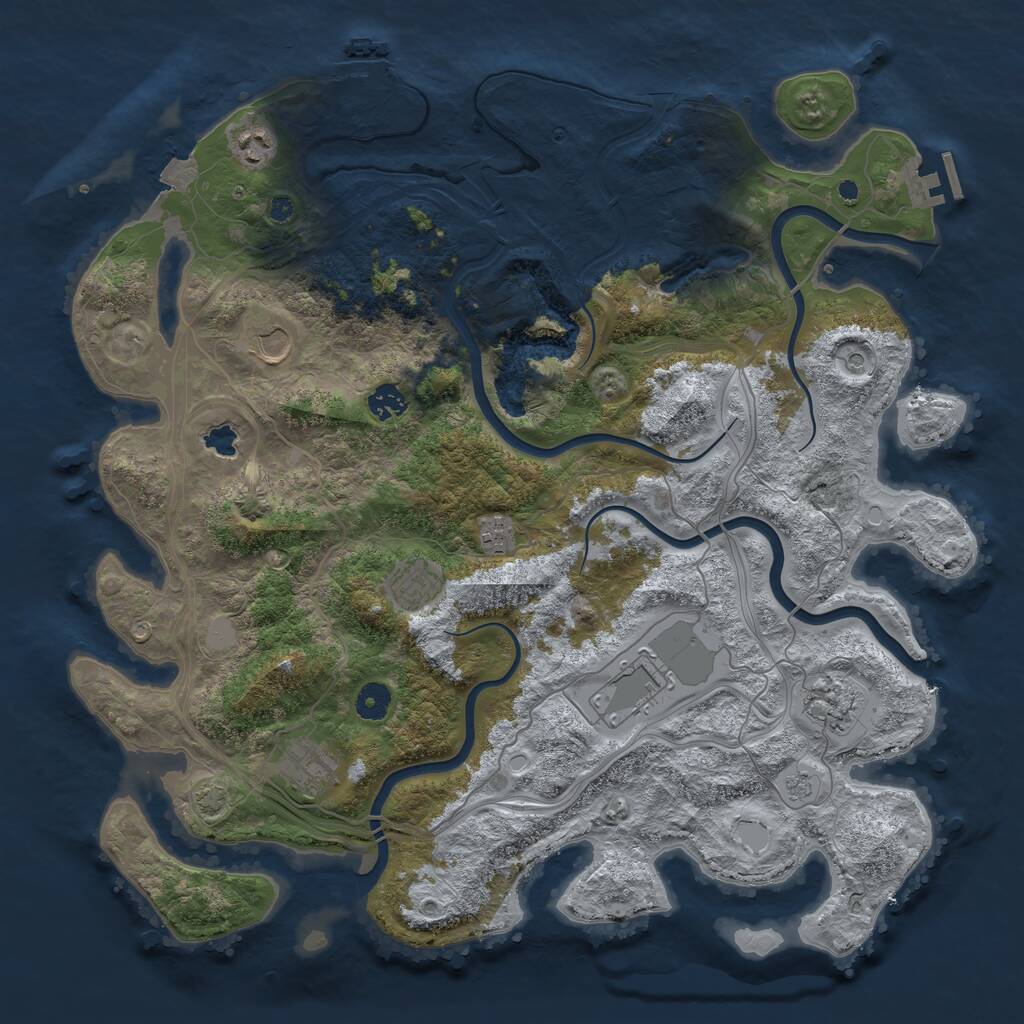Rust Map: Procedural Map, Size: 4250, Seed: 1508635580, 14 Monuments