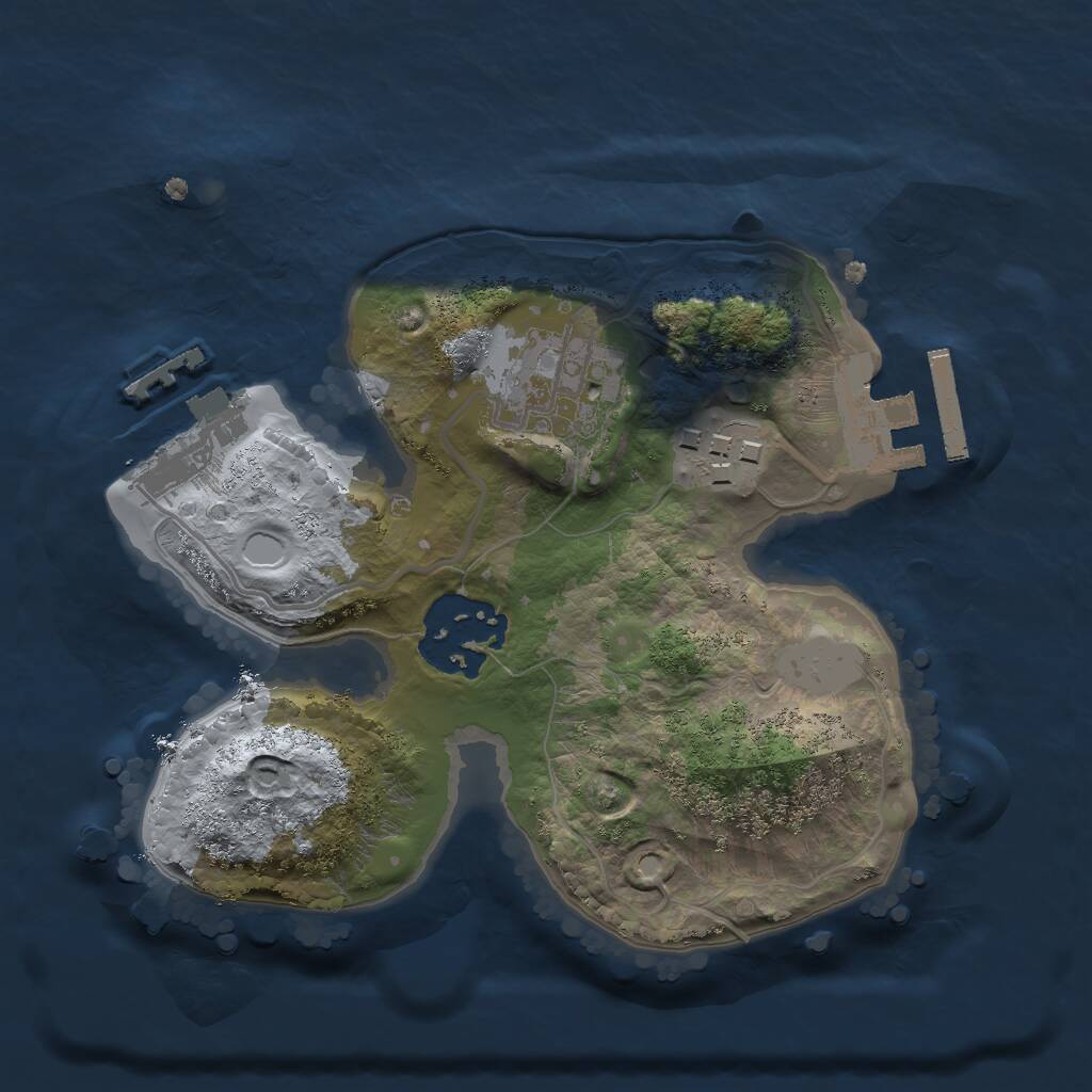 Rust Map: Procedural Map, Size: 1975, Seed: 12345, 6 Monuments