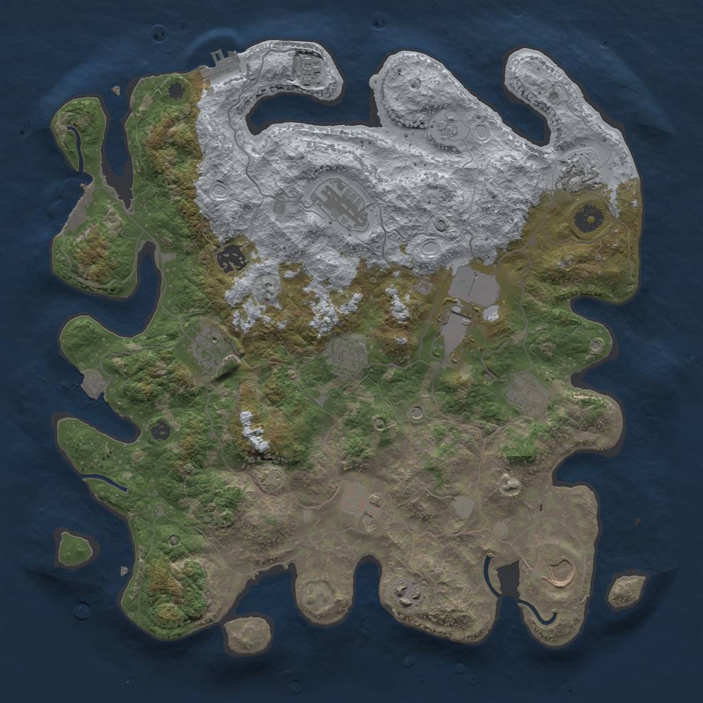 Rust Map: Procedural Map, Size: 3800, Seed: 37547, 19 Monuments