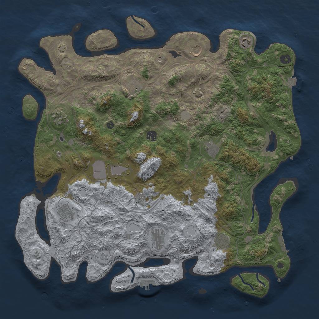 Rust Map: Procedural Map, Size: 4500, Seed: 41464, 19 Monuments