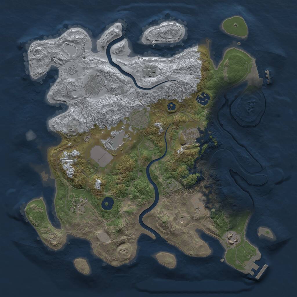 Rust Map: Procedural Map, Size: 3500, Seed: 434981494, 15 Monuments