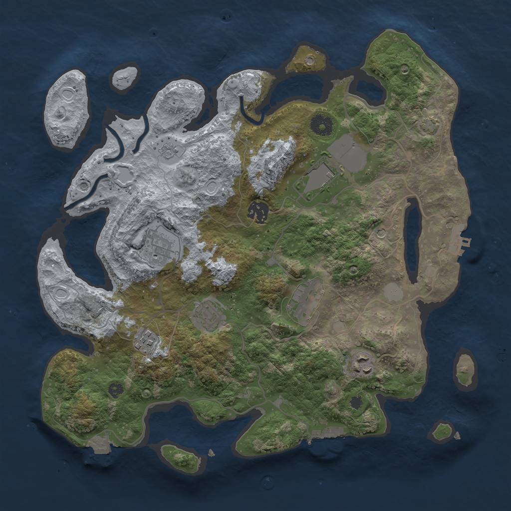 Rust Map: Procedural Map, Size: 3500, Seed: 1810004888, 15 Monuments