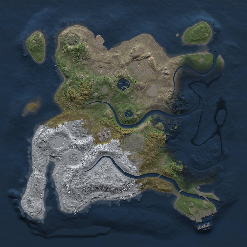 Rust Map: Procedural Map, Size: 3000, Seed: 521600, 10 Monuments