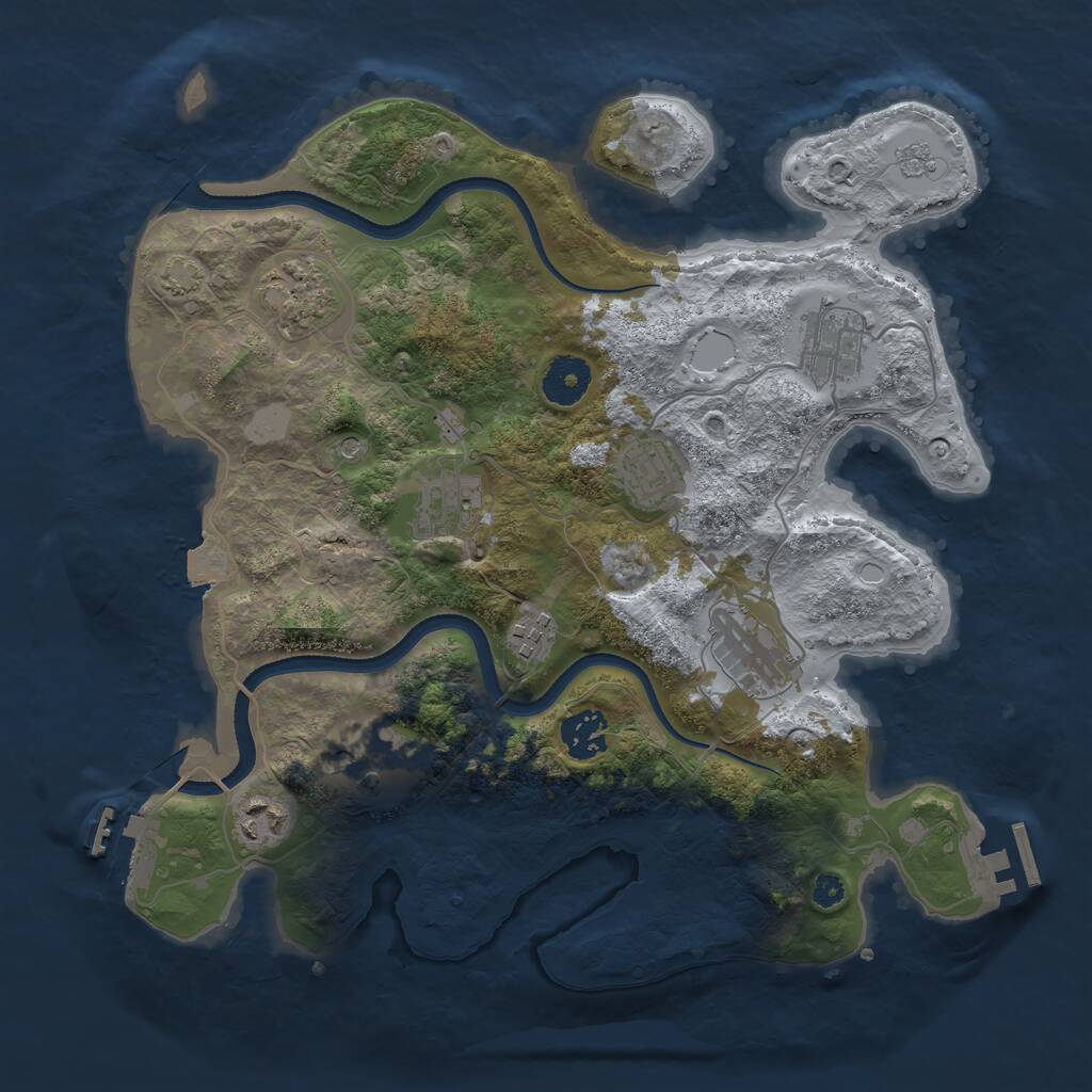 Rust Map: Procedural Map, Size: 3400, Seed: 60132964, 15 Monuments