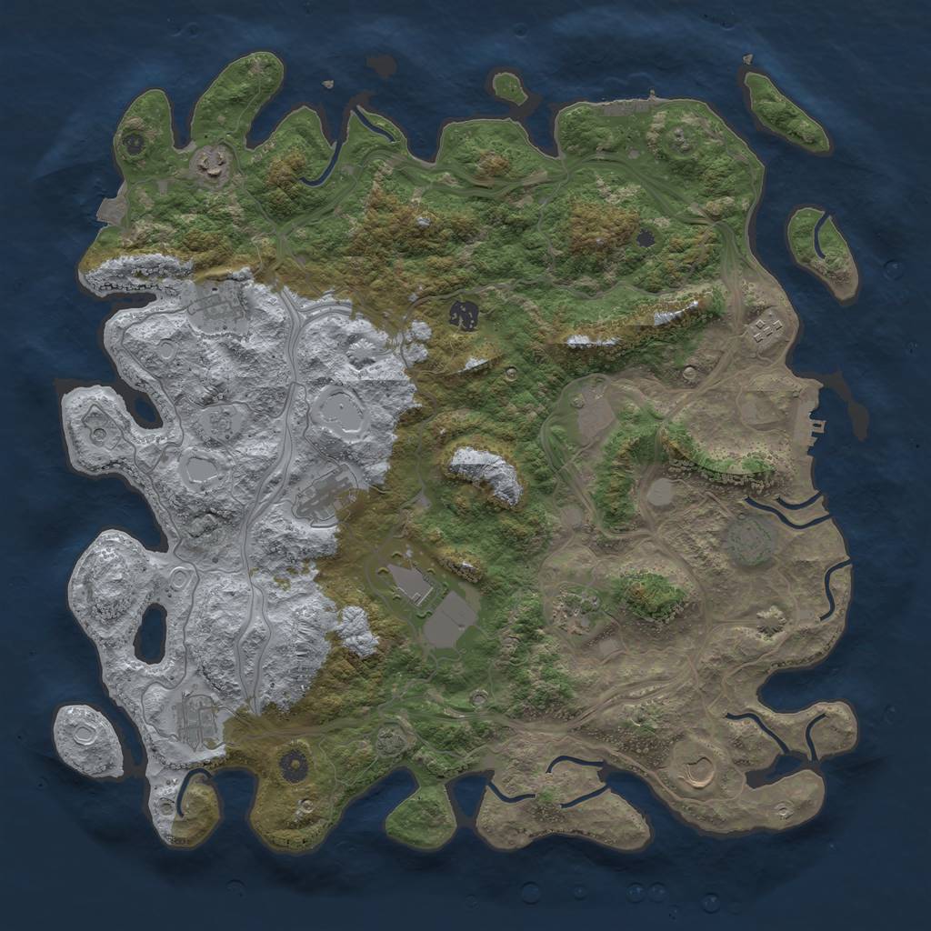 Rust Map: Procedural Map, Size: 4500, Seed: 353274991, 19 Monuments