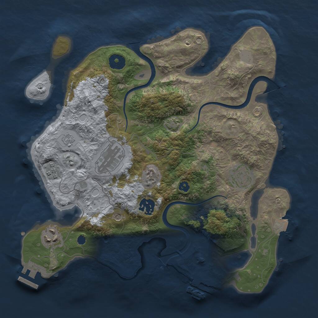 Rust Map: Procedural Map, Size: 3000, Seed: 420664039, 11 Monuments