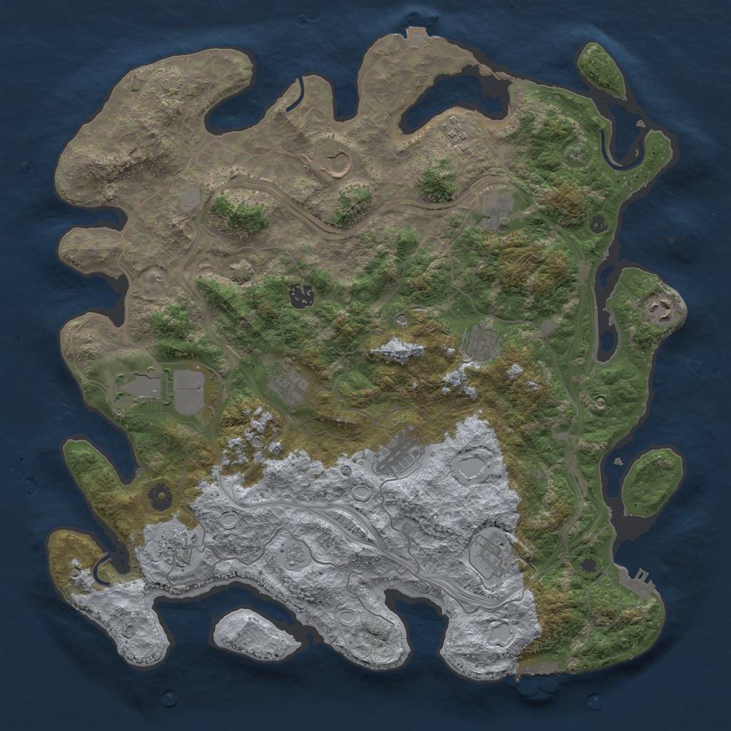 Rust Map: Procedural Map, Size: 4250, Seed: 1412981014, 19 Monuments