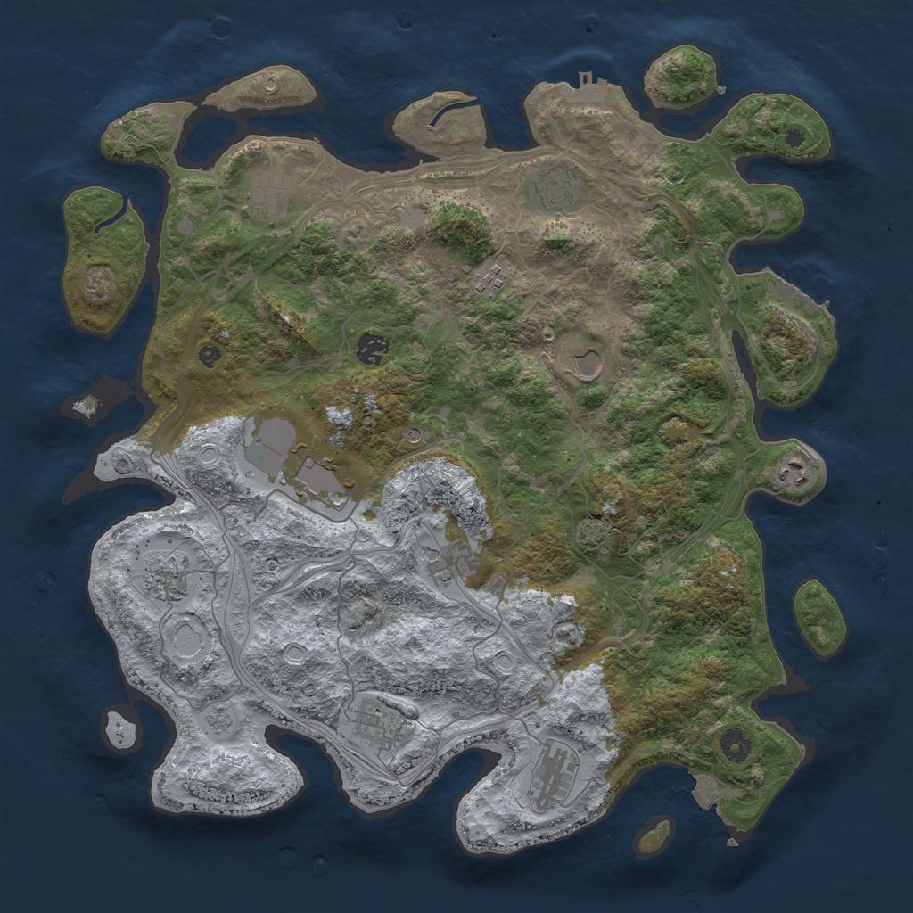 Rust Map: Procedural Map, Size: 4250, Seed: 1340728662, 19 Monuments
