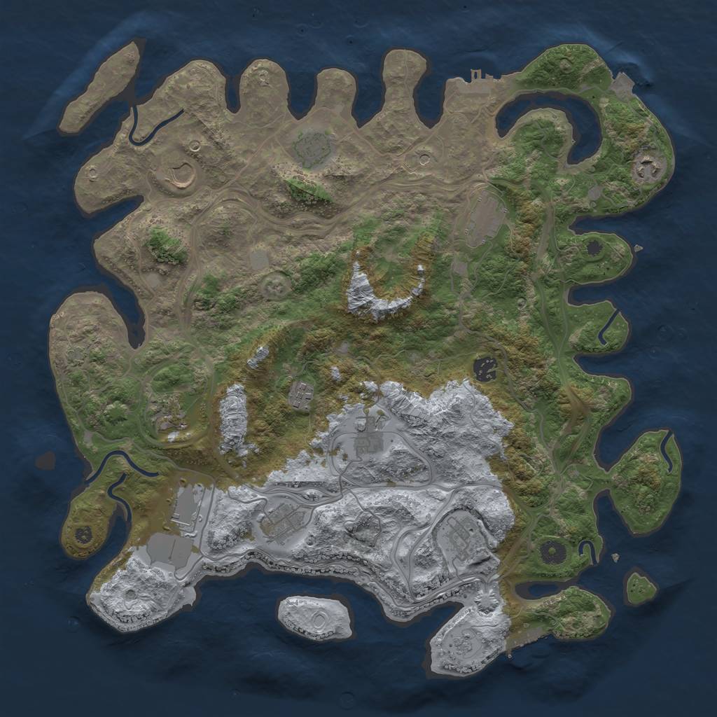 Rust Map: Procedural Map, Size: 4250, Seed: 1965874381, 19 Monuments
