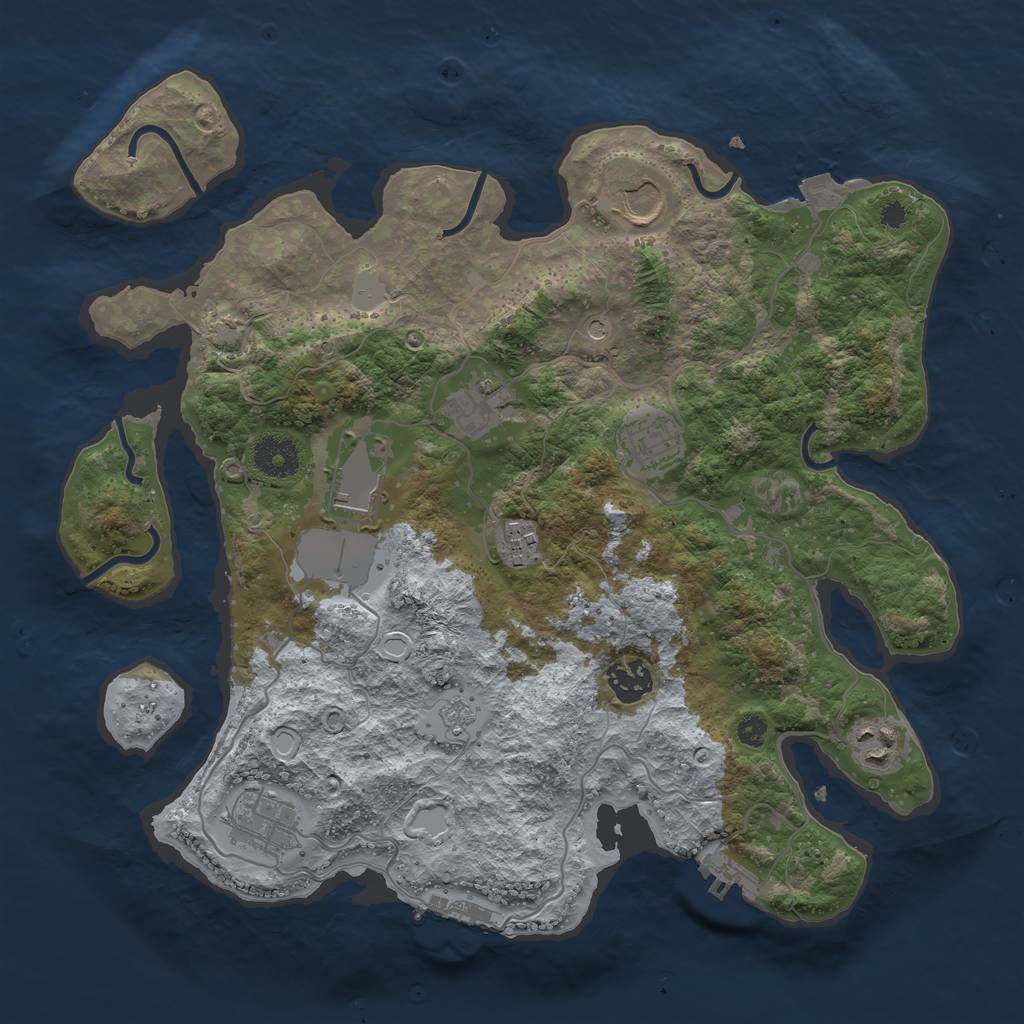 Rust Map: Procedural Map, Size: 3500, Seed: 1568472464, 16 Monuments