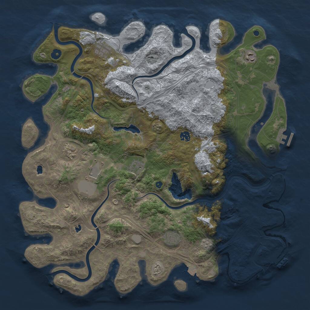 Rust Map: Procedural Map, Size: 4500, Seed: 419675778, 14 Monuments