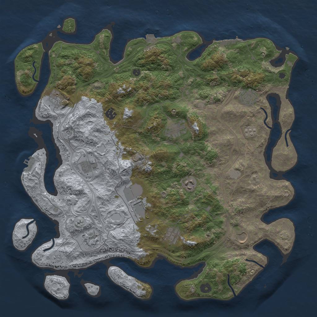 Rust Map: Procedural Map, Size: 4400, Seed: 77500583, 19 Monuments