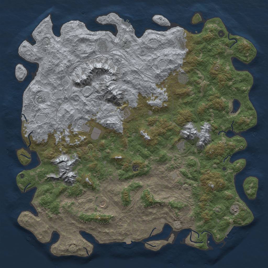 Rust Map: Procedural Map, Size: 6000, Seed: 1399704867, 19 Monuments