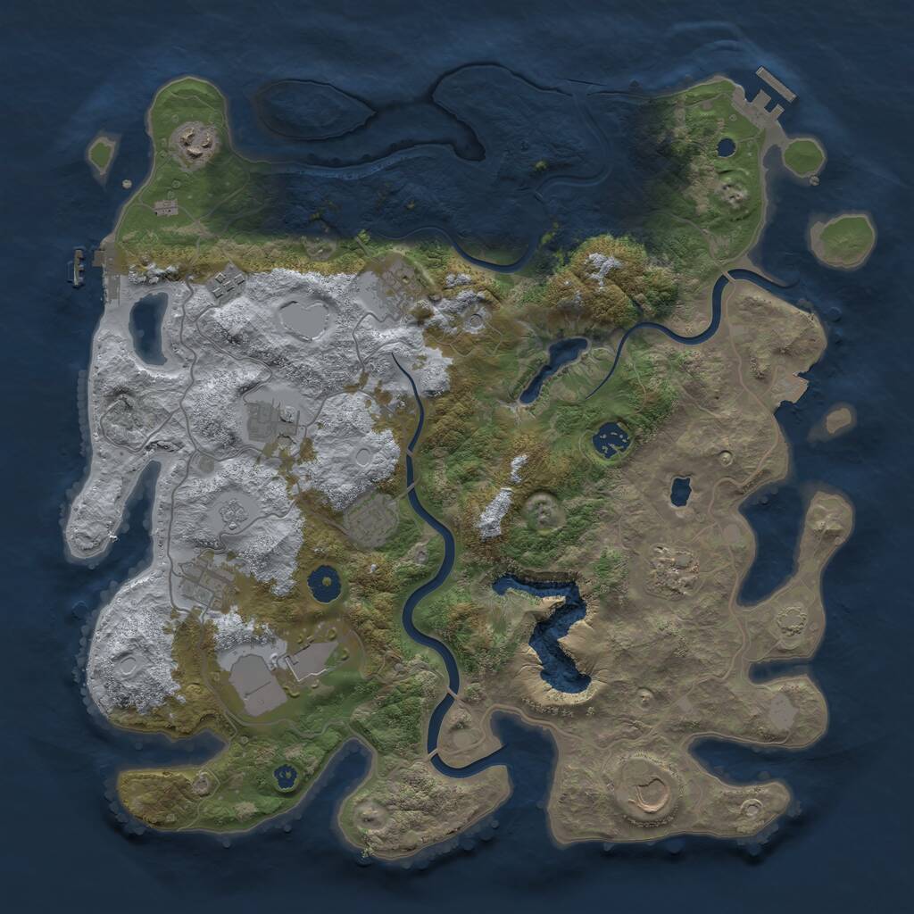 Rust Map: Procedural Map, Size: 4000, Seed: 1210670700, 16 Monuments