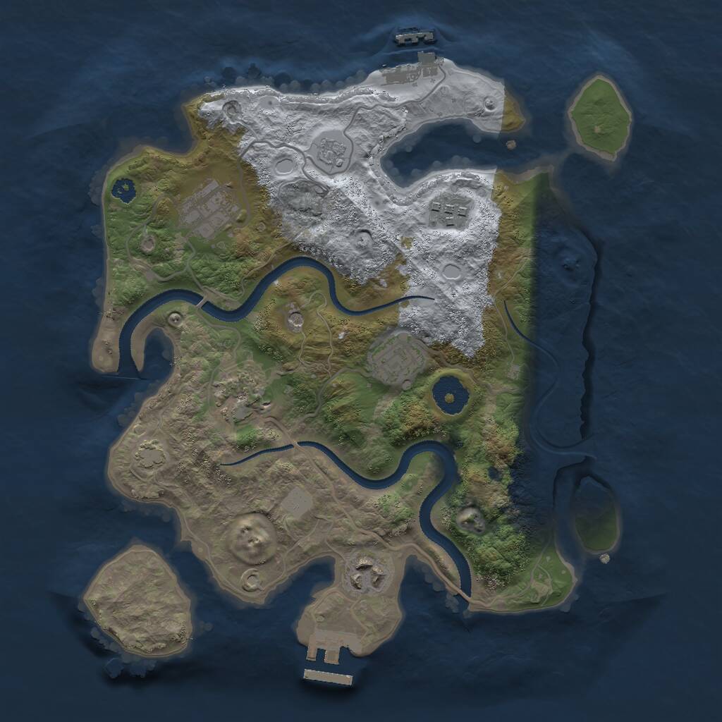 Rust Map: Procedural Map, Size: 3000, Seed: 202416504, 11 Monuments