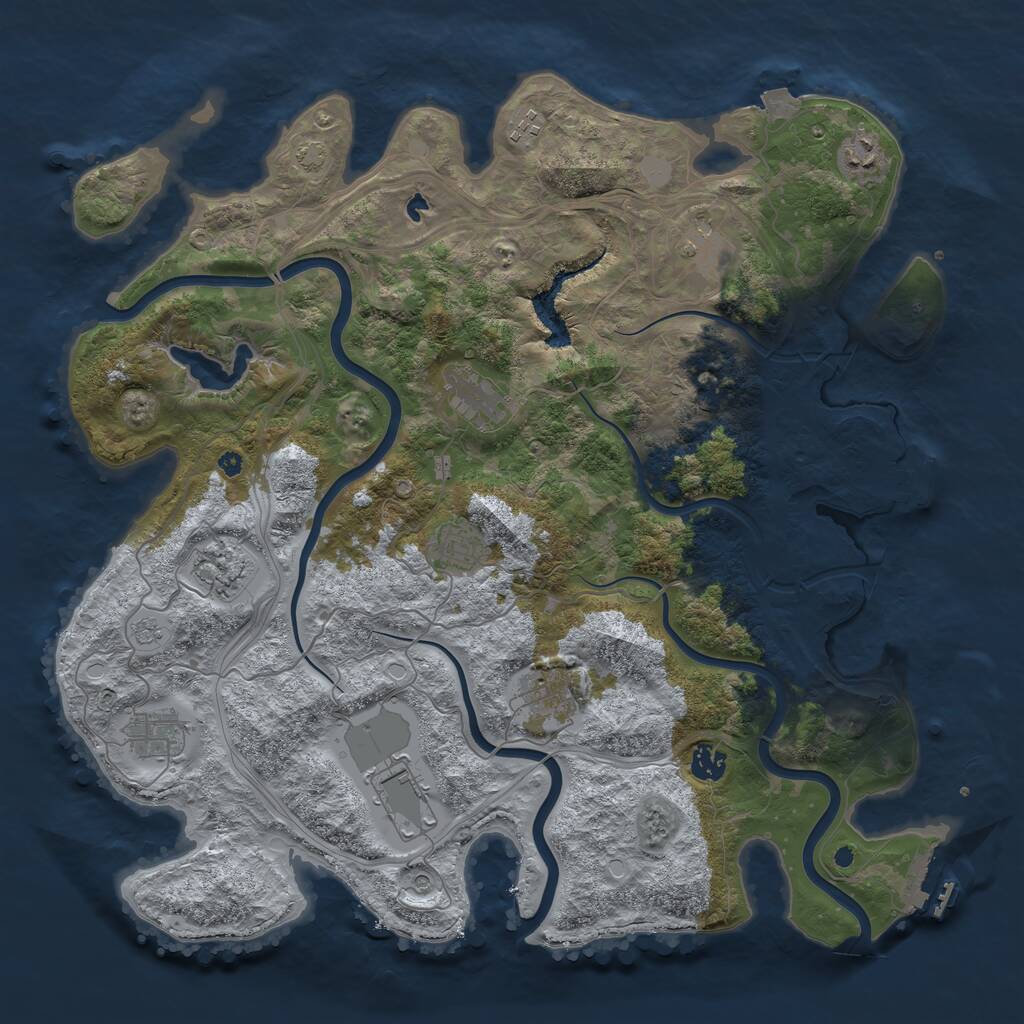 Rust Map: Procedural Map, Size: 4250, Seed: 469719982, 16 Monuments