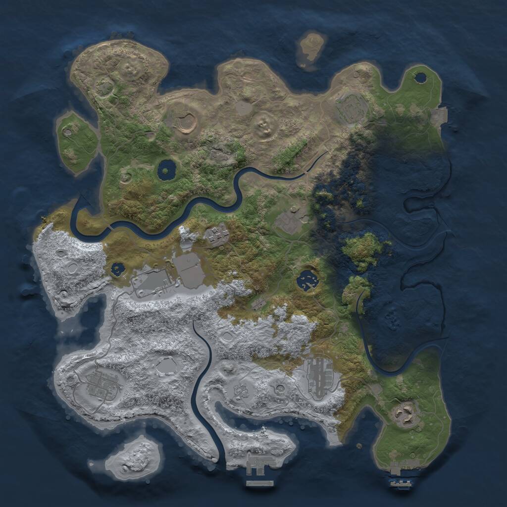 Rust Map: Procedural Map, Size: 3750, Seed: 822392144, 15 Monuments