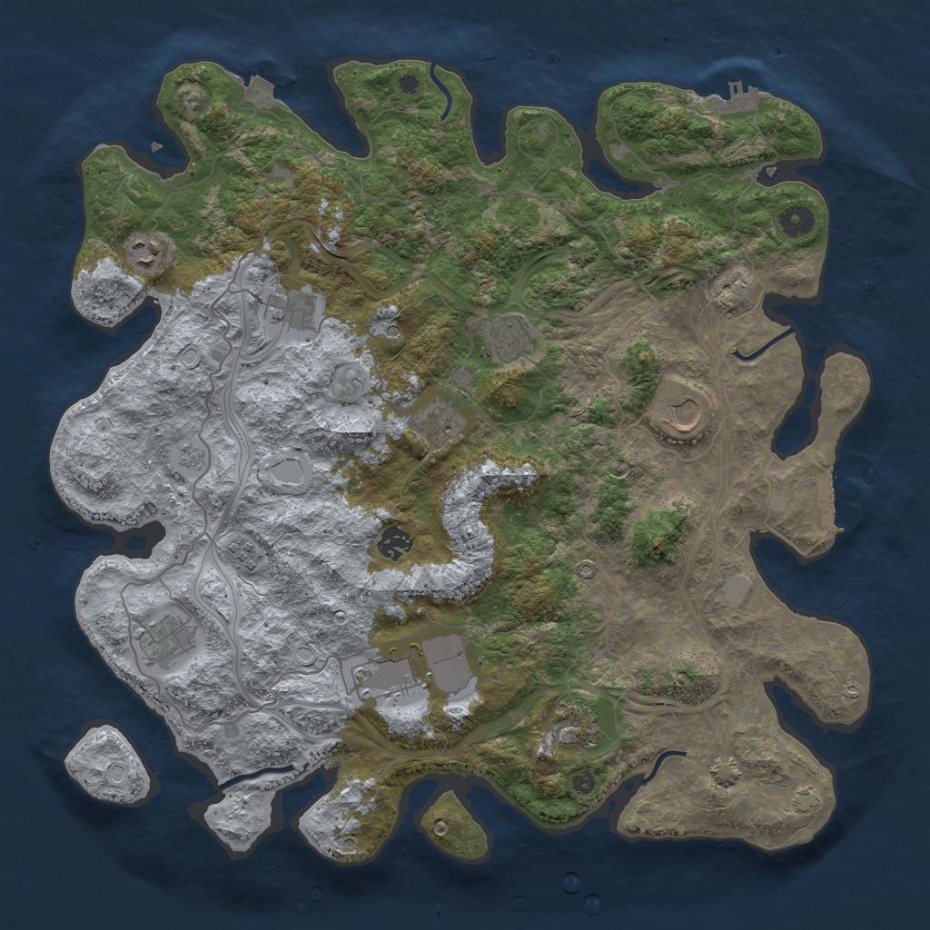 Rust Map: Procedural Map, Size: 4250, Seed: 14846422, 18 Monuments