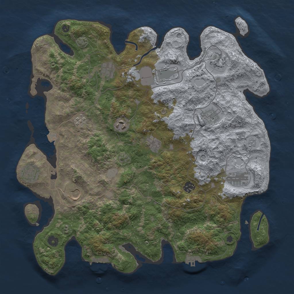 Rust Map: Procedural Map, Size: 4000, Seed: 1422167562, 19 Monuments