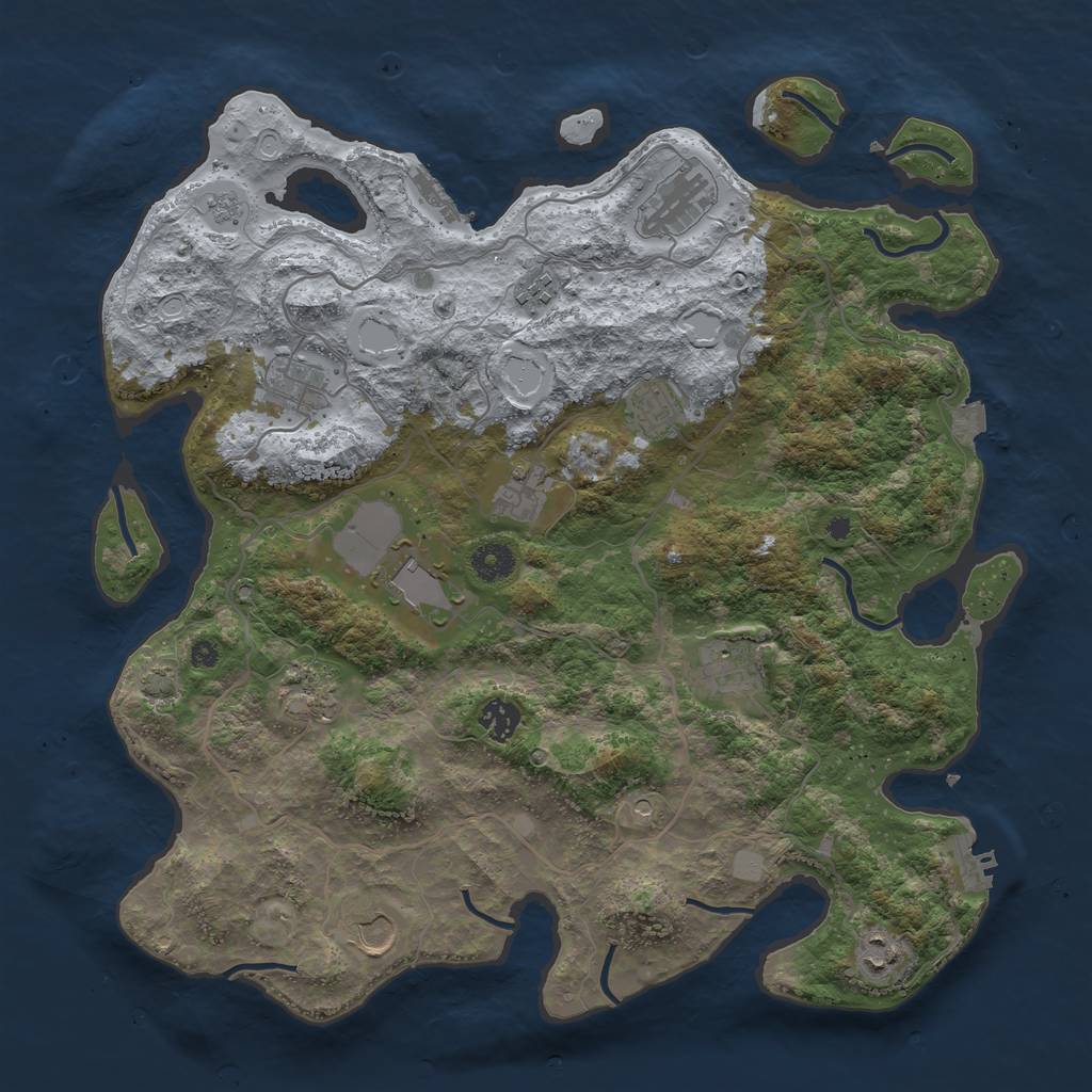Rust Map: Procedural Map, Size: 4000, Seed: 1584816793, 19 Monuments