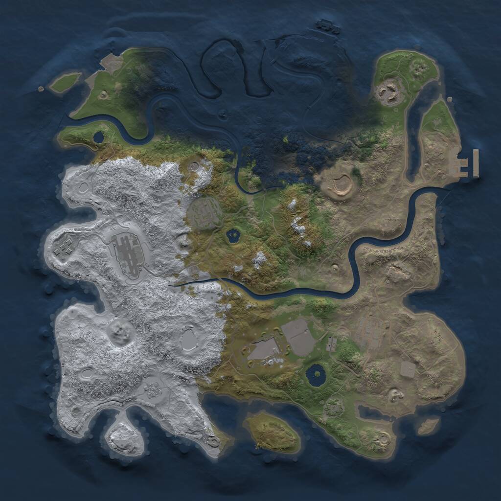 Rust Map: Procedural Map, Size: 3600, Seed: 1598276487, 13 Monuments