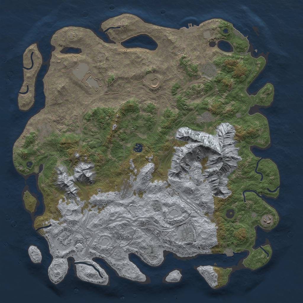 Rust Map: Procedural Map, Size: 5000, Seed: 194243782, 19 Monuments