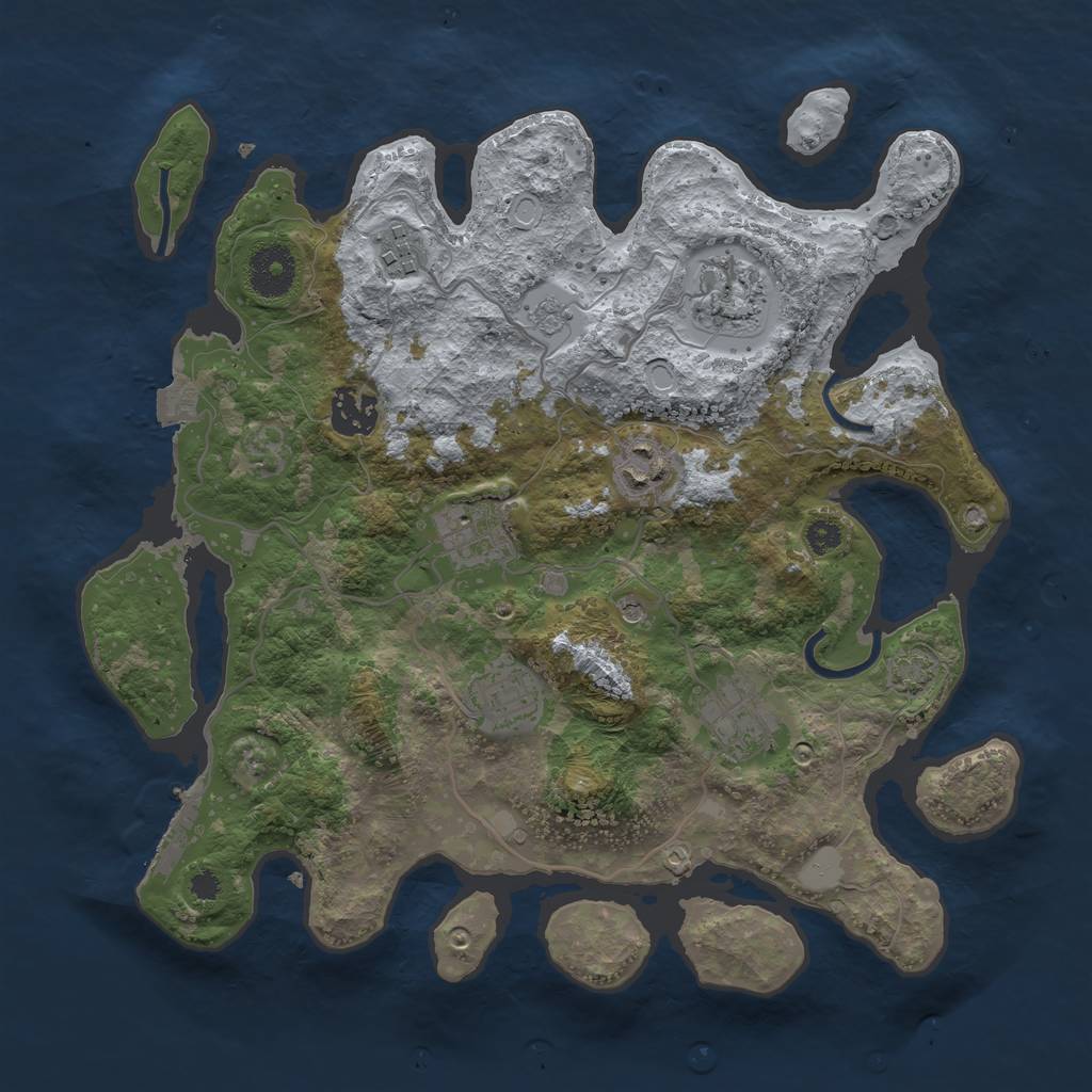Rust Map: Procedural Map, Size: 3300, Seed: 1359988622, 14 Monuments