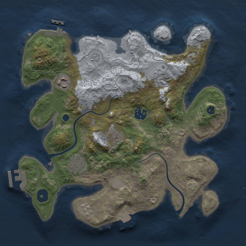Rust Map: Procedural Map, Size: 3000, Seed: 1455612194, 12 Monuments