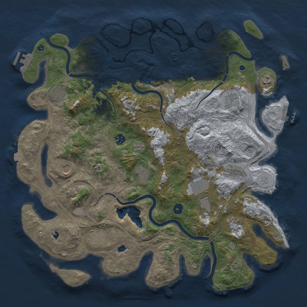 Rust Map: Procedural Map, Size: 4500, Seed: 1308981320, 17 Monuments