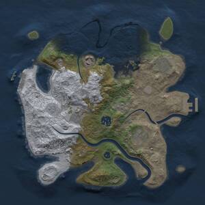 Thumbnail Rust Map: Procedural Map, Size: 3000, Seed: 2004507772, 13 Monuments
