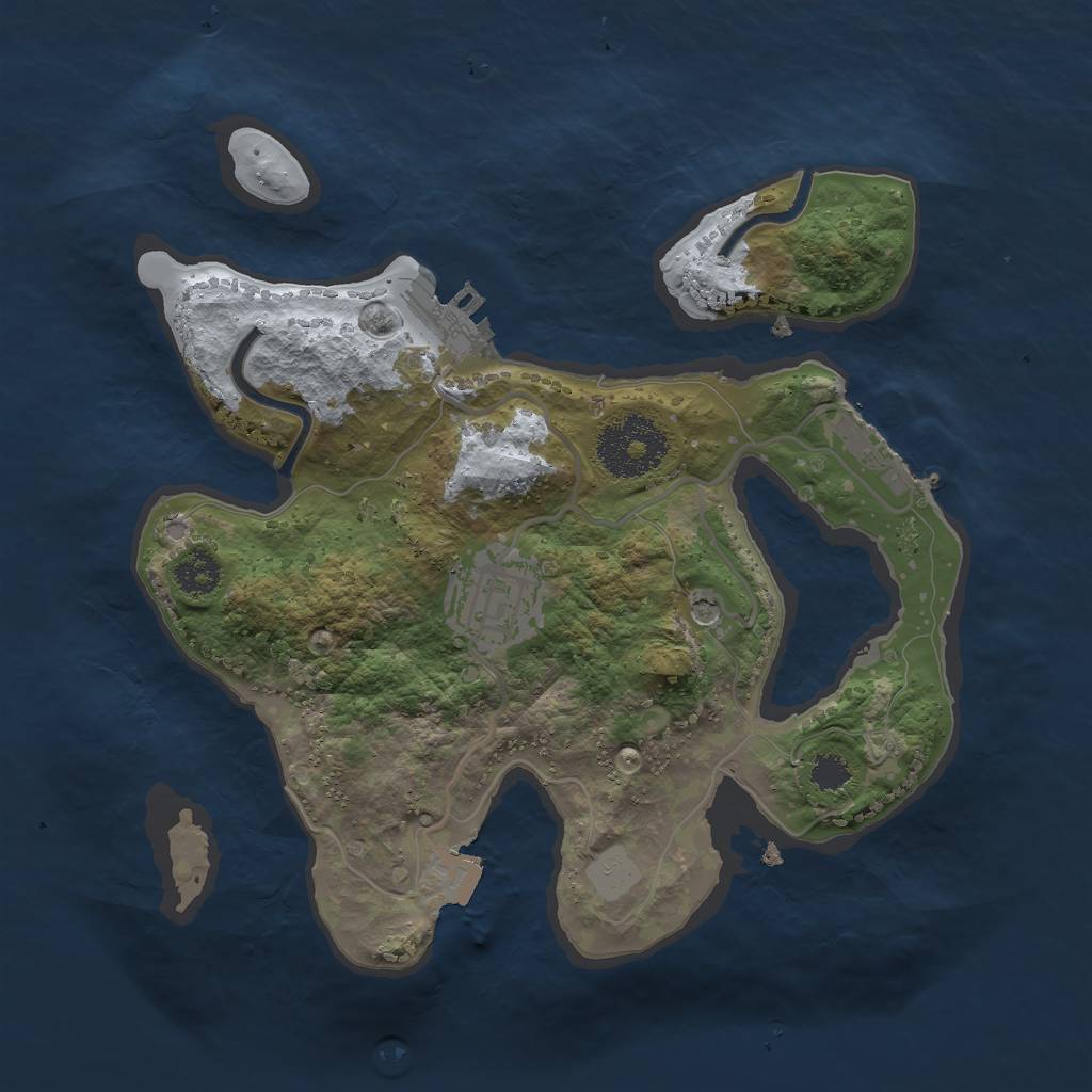 Rust Map: Procedural Map, Size: 2500, Seed: 967846, 7 Monuments