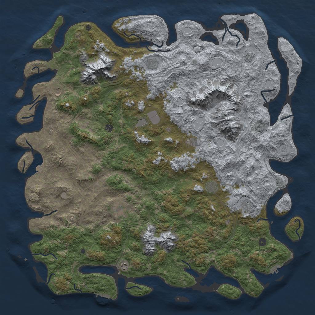 Rust Map: Procedural Map, Size: 6000, Seed: 1704246077, 19 Monuments