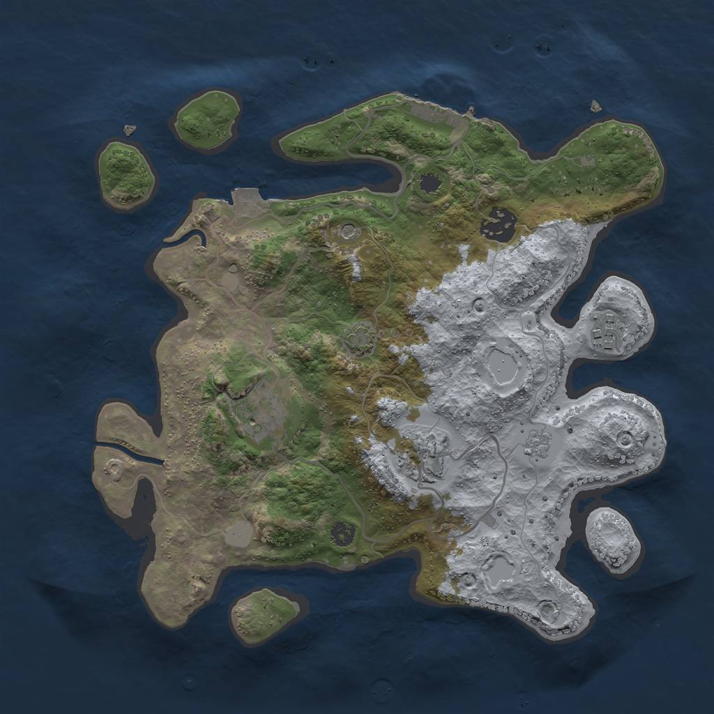 Rust Map: Procedural Map, Size: 3000, Seed: 5192378, 11 Monuments