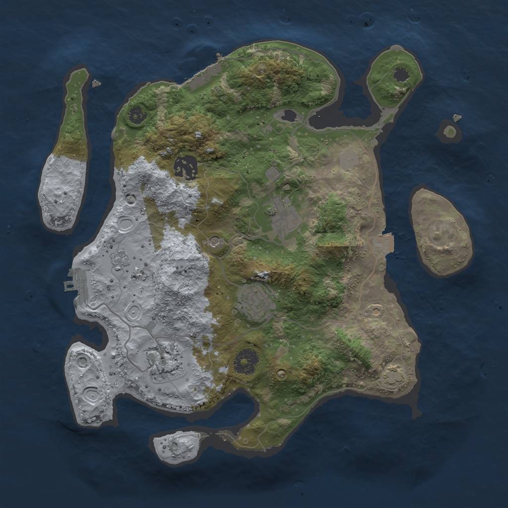 Rust Map: Procedural Map, Size: 3000, Seed: 1472497446, 12 Monuments