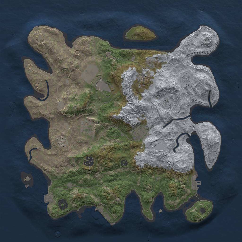Rust Map: Procedural Map, Size: 3500, Seed: 1595517495, 14 Monuments