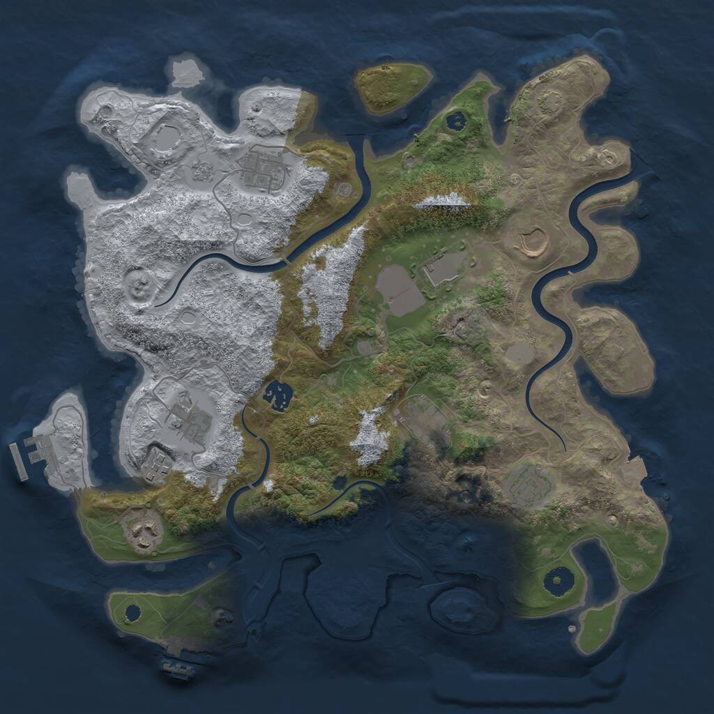 Rust Map: Procedural Map, Size: 3700, Seed: 1598471190, 15 Monuments