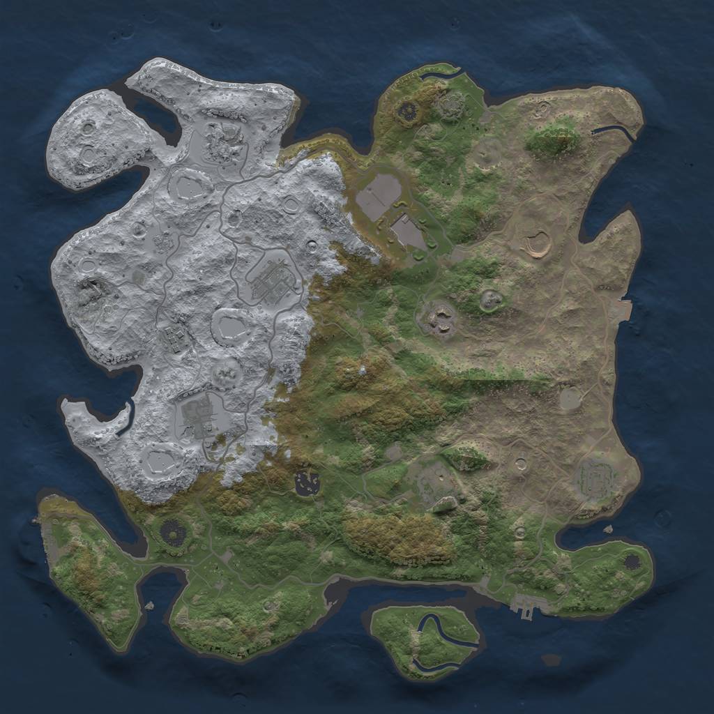 Rust Map: Procedural Map, Size: 4000, Seed: 1513513, 18 Monuments