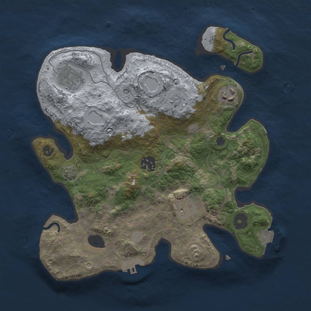 Rust Map: Procedural Map, Size: 3000, Seed: 12323412, 11 Monuments