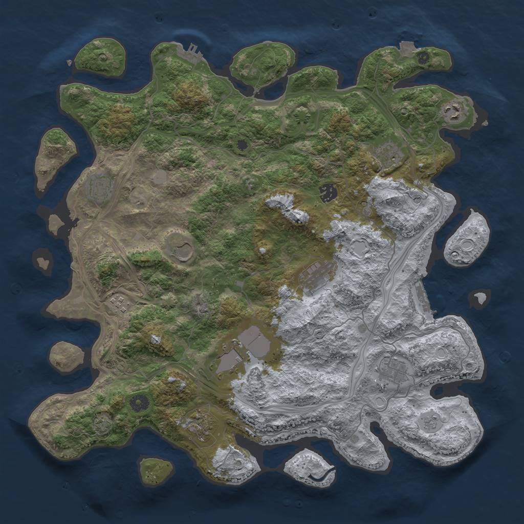 Rust Map: Procedural Map, Size: 4250, Seed: 9101982, 18 Monuments