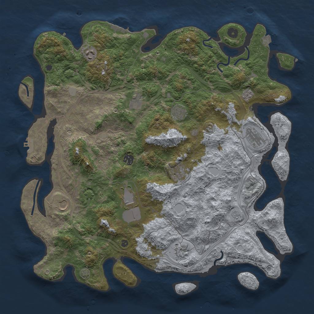Rust Map: Procedural Map, Size: 4500, Seed: 19612024, 18 Monuments