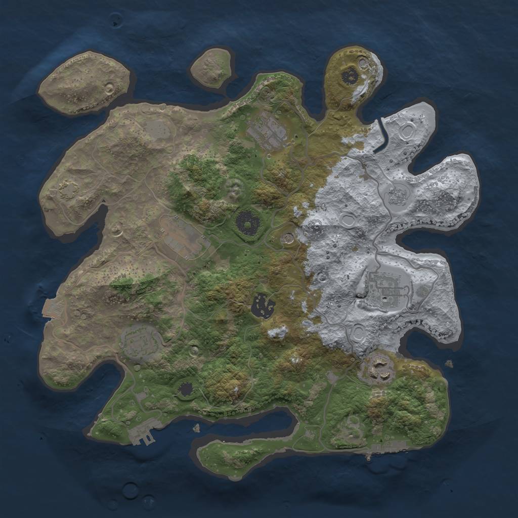 Rust Map: Procedural Map, Size: 3200, Seed: 586495374, 14 Monuments