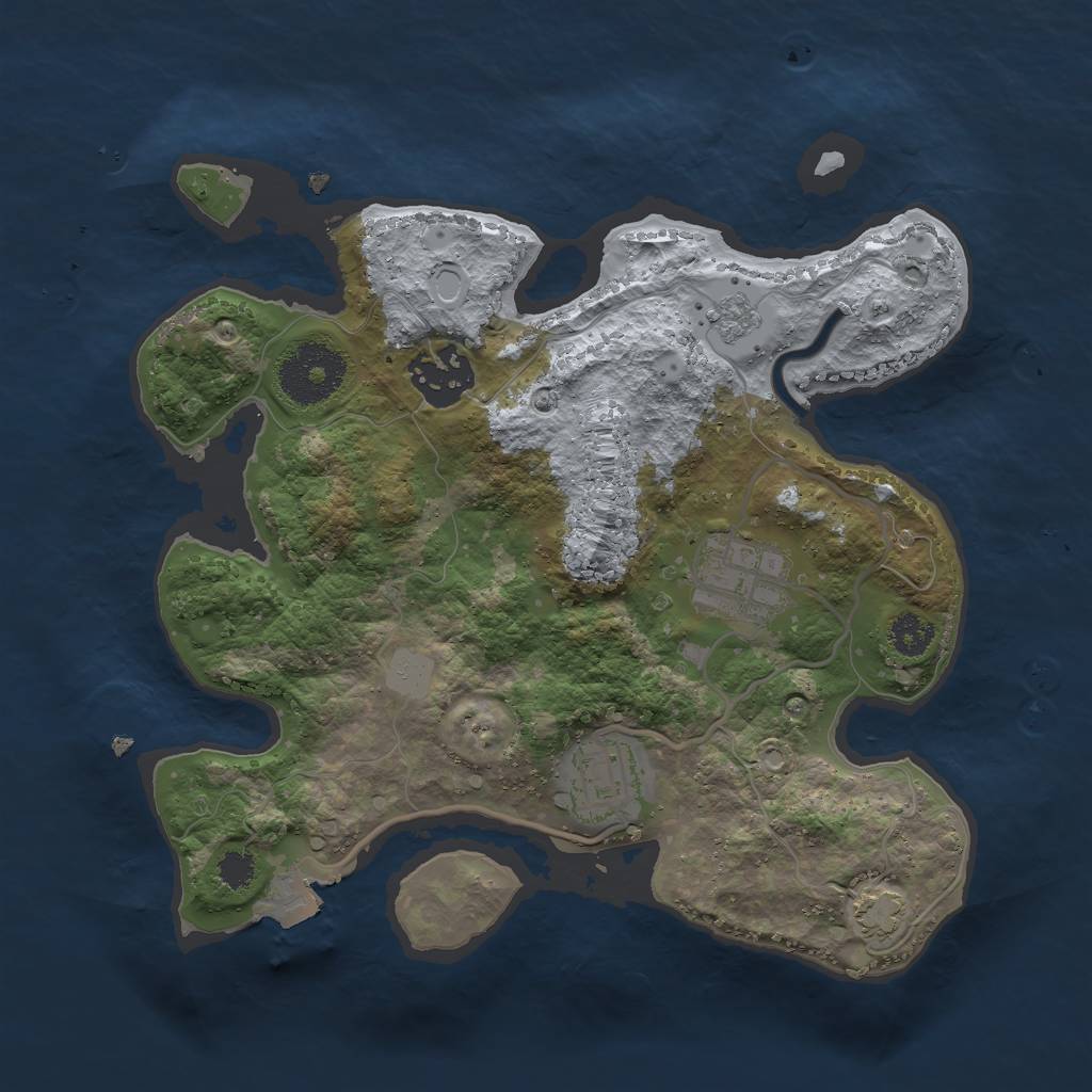 Rust Map: Procedural Map, Size: 2650, Seed: 13825, 8 Monuments